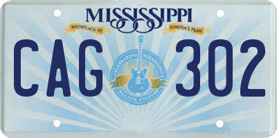 MS license plate CAG302