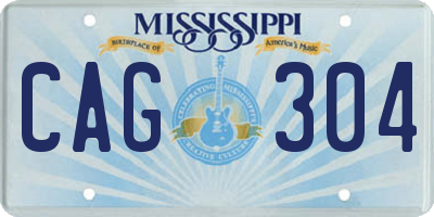 MS license plate CAG304
