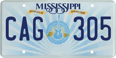 MS license plate CAG305