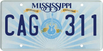 MS license plate CAG311