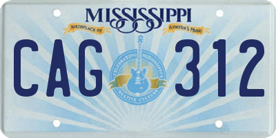 MS license plate CAG312
