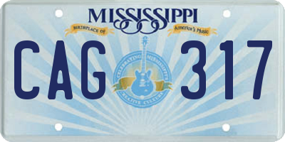MS license plate CAG317