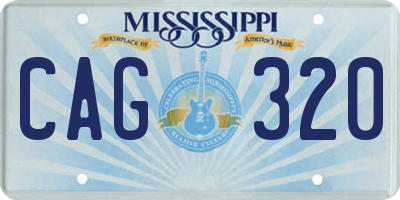 MS license plate CAG320