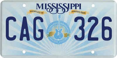 MS license plate CAG326