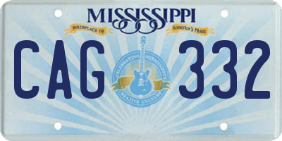 MS license plate CAG332