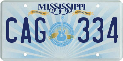 MS license plate CAG334