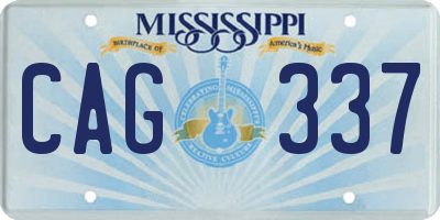 MS license plate CAG337