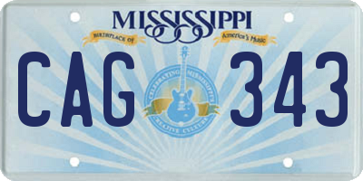MS license plate CAG343