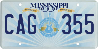 MS license plate CAG355