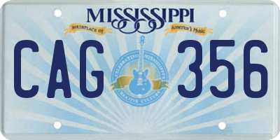 MS license plate CAG356