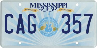 MS license plate CAG357