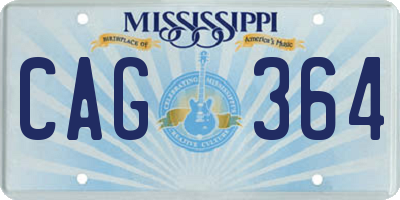 MS license plate CAG364