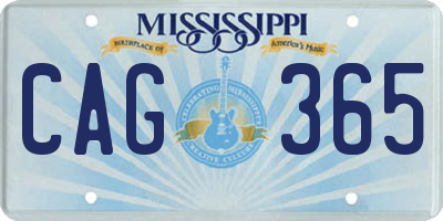 MS license plate CAG365