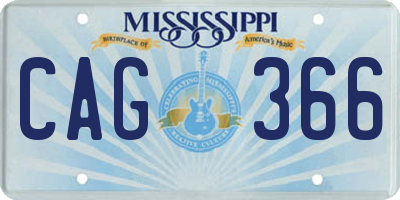 MS license plate CAG366