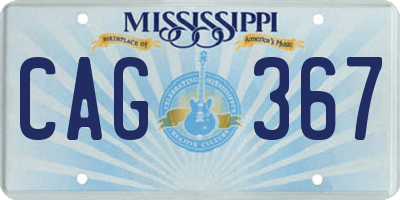 MS license plate CAG367