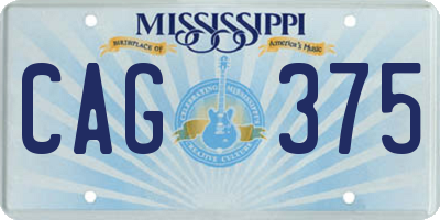 MS license plate CAG375