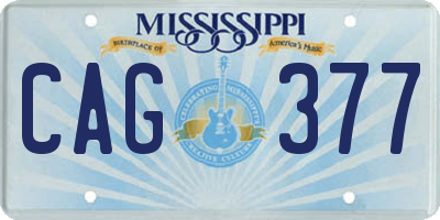 MS license plate CAG377