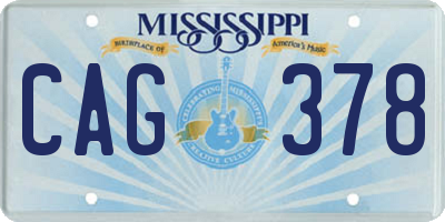 MS license plate CAG378