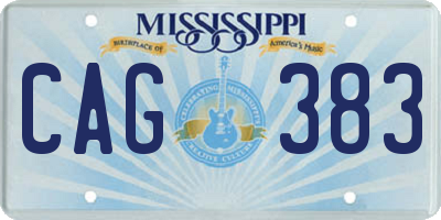 MS license plate CAG383