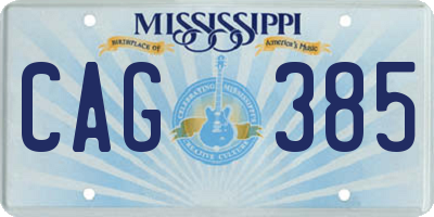 MS license plate CAG385