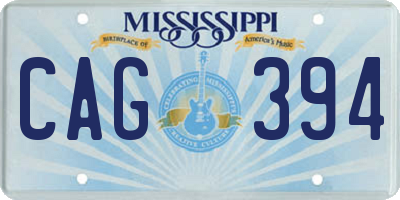MS license plate CAG394