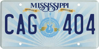 MS license plate CAG404