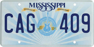MS license plate CAG409