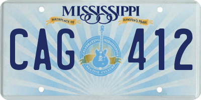 MS license plate CAG412
