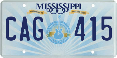 MS license plate CAG415