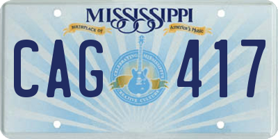 MS license plate CAG417