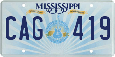 MS license plate CAG419