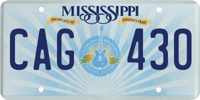 MS license plate CAG430