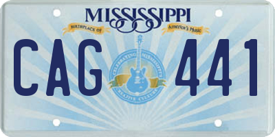 MS license plate CAG441