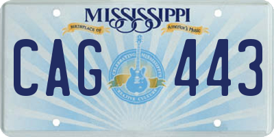 MS license plate CAG443