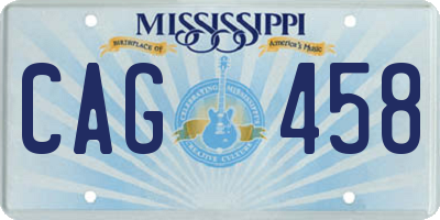 MS license plate CAG458