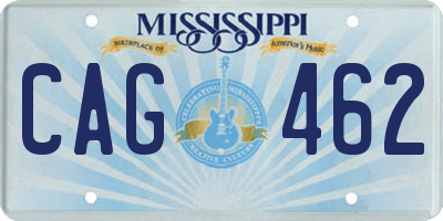 MS license plate CAG462