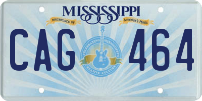 MS license plate CAG464