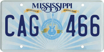 MS license plate CAG466