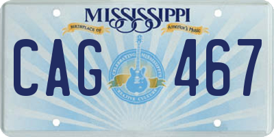 MS license plate CAG467