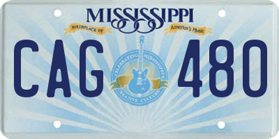 MS license plate CAG480
