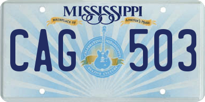 MS license plate CAG503
