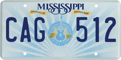 MS license plate CAG512