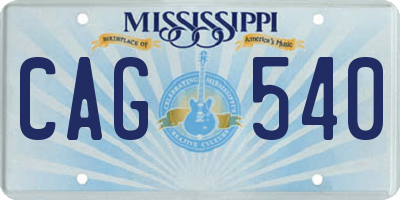 MS license plate CAG540