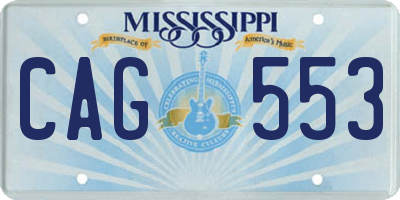 MS license plate CAG553