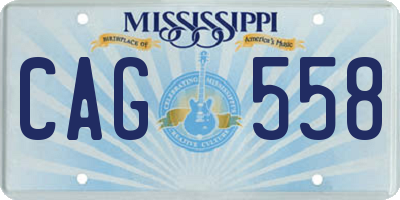 MS license plate CAG558
