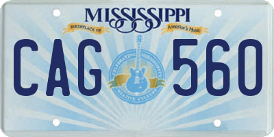 MS license plate CAG560