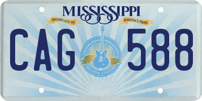 MS license plate CAG588