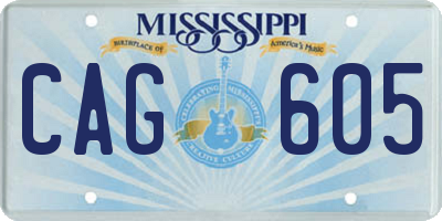 MS license plate CAG605