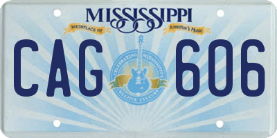 MS license plate CAG606