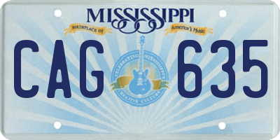 MS license plate CAG635